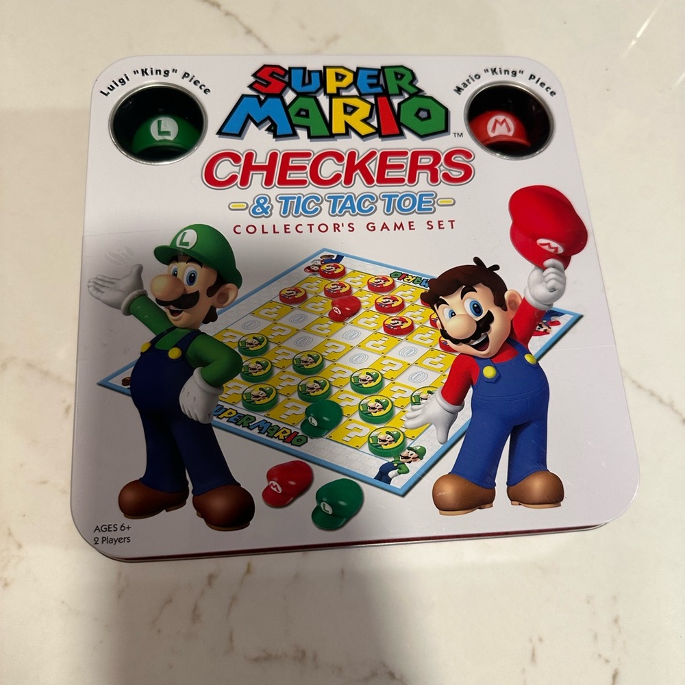 Super Mario Checkers & Tic Tac Toe Game Set